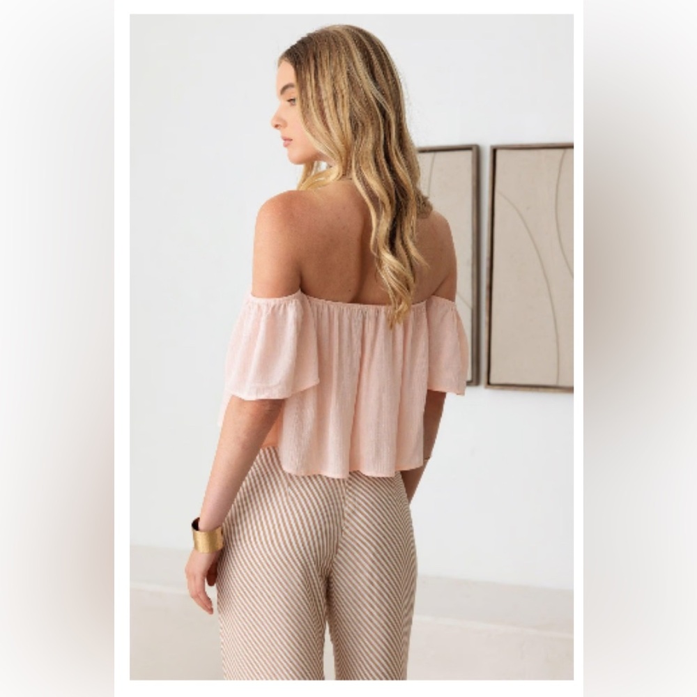 Love Tree Sweet Blush Pink Flowy Crop Top